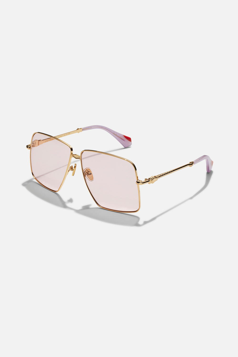 Step On Board Sunglasses pink lens and gold frame by CAMILLA