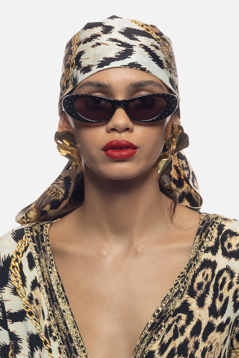 CHAMPAGNE & CAVIAR SUNGLASSES BLACK CRYSTAL