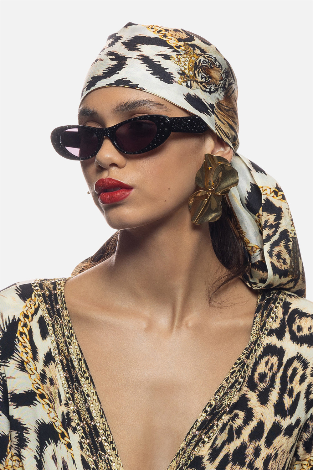 CHAMPAGNE & CAVIAR SUNGLASSES BLACK CRYSTAL