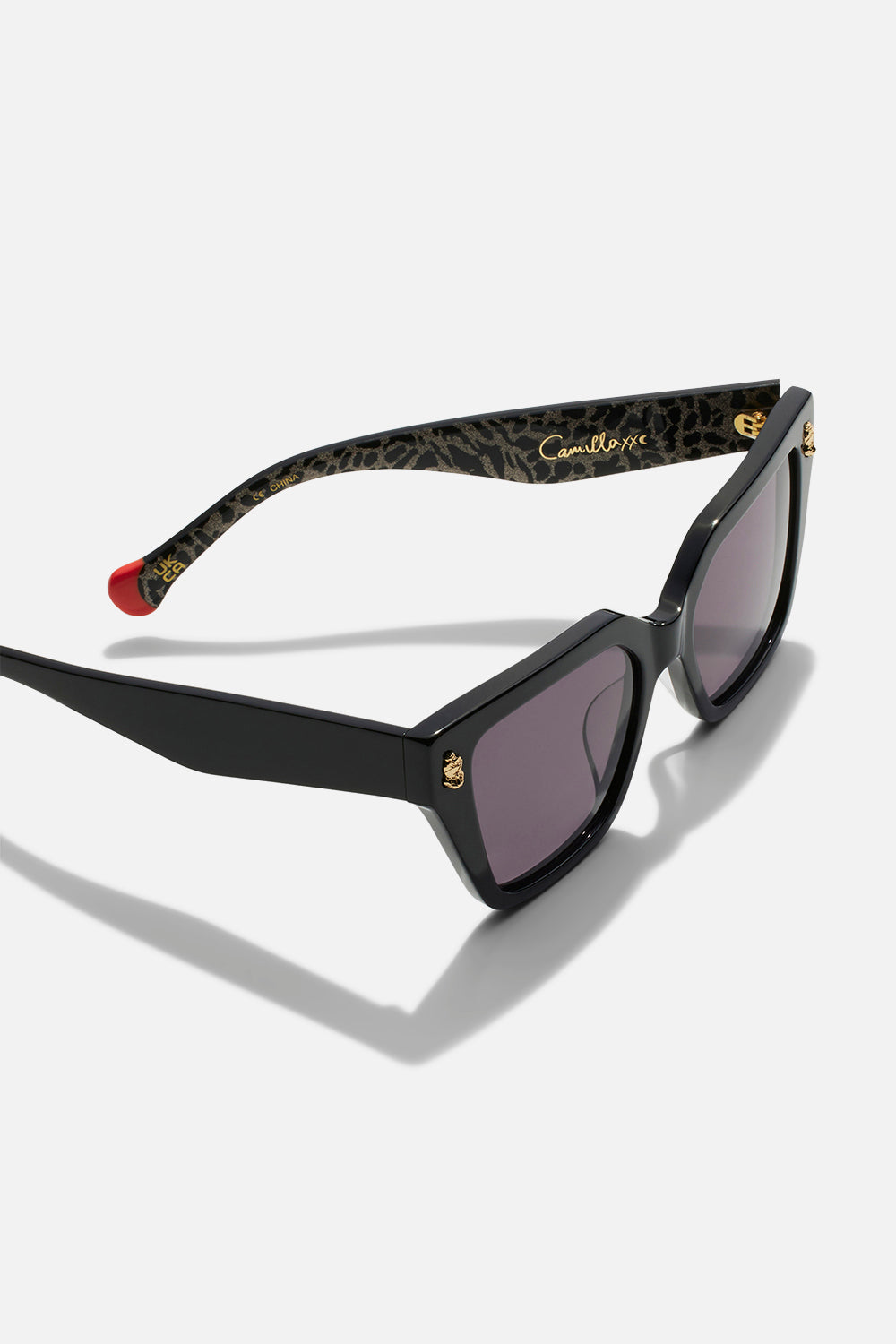 BOTTOMLESS BRUNCH SUNGLASSES BLACK / BROWN GLITTER LEOPARD