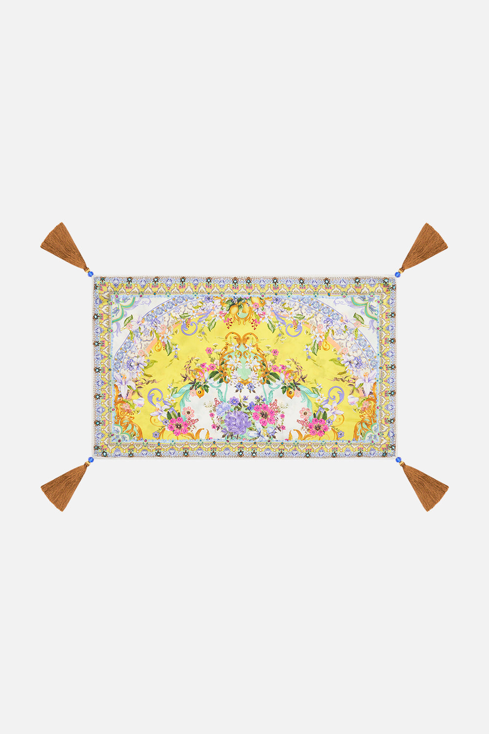 Product view of VILLA CAMILLA home silk rectangle cushion in Caterina Spritz print
