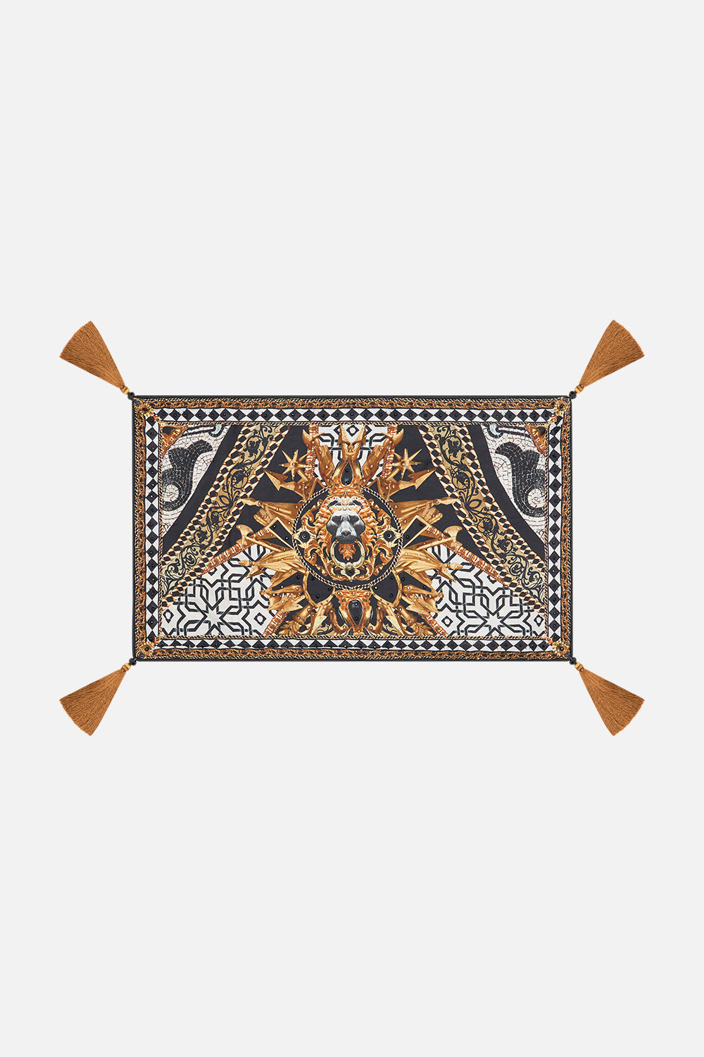 Product view of VILLA CAMILLA home rectangle silk cushion in Duomo Dynasty print