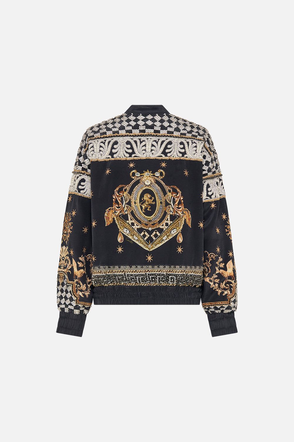 EMBELLISHED RELAXED BOMBER JACKET WITH SIDE POCKETS DUOMO DYNASTY