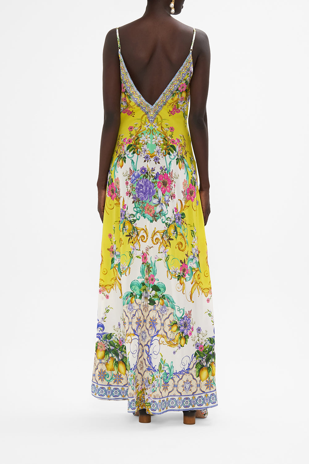 V NECK FULL LENGTH BIAS SLIP DRESS CATERINA SPRITZ