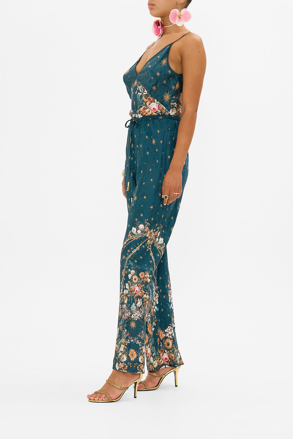 CAMILLA silk cami in She Whie Wears The Crown print