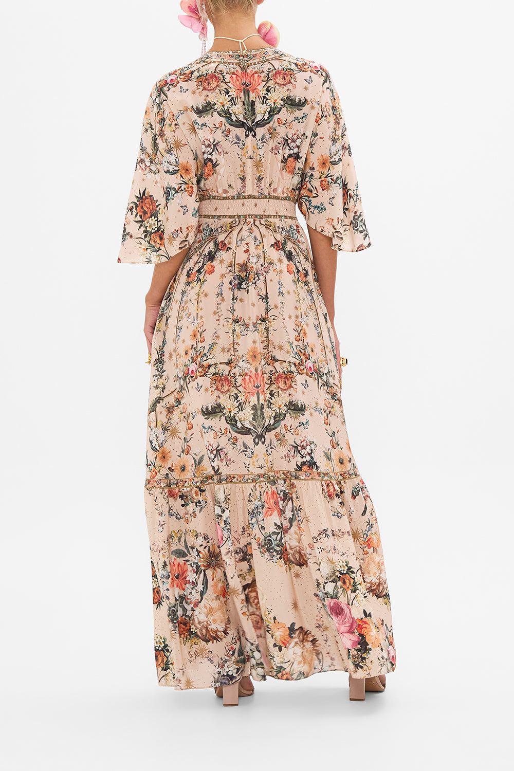 CAMILLA ruffle hem dress in Rose Garden Revolution print
