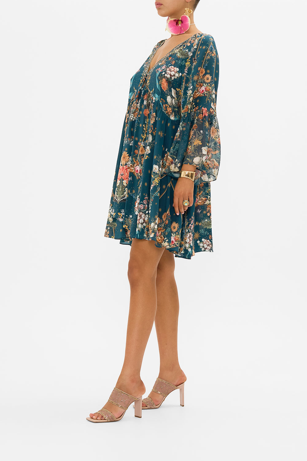 CAMILLA a line dress in She Whi Wears The Crown print