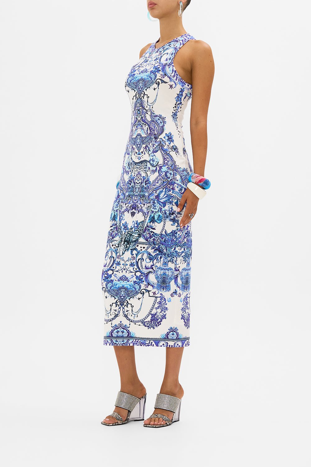 CAMILLA jersey tank dress in Glaze and Graze print