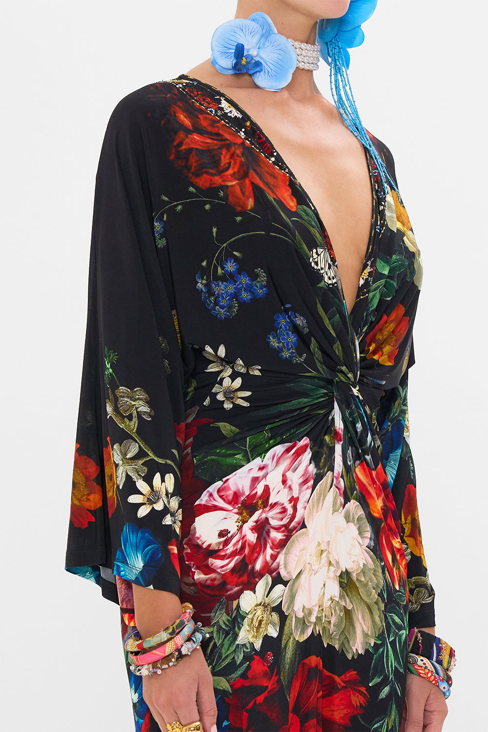 CAMILLA black floral print maxi dress in A Still Life print