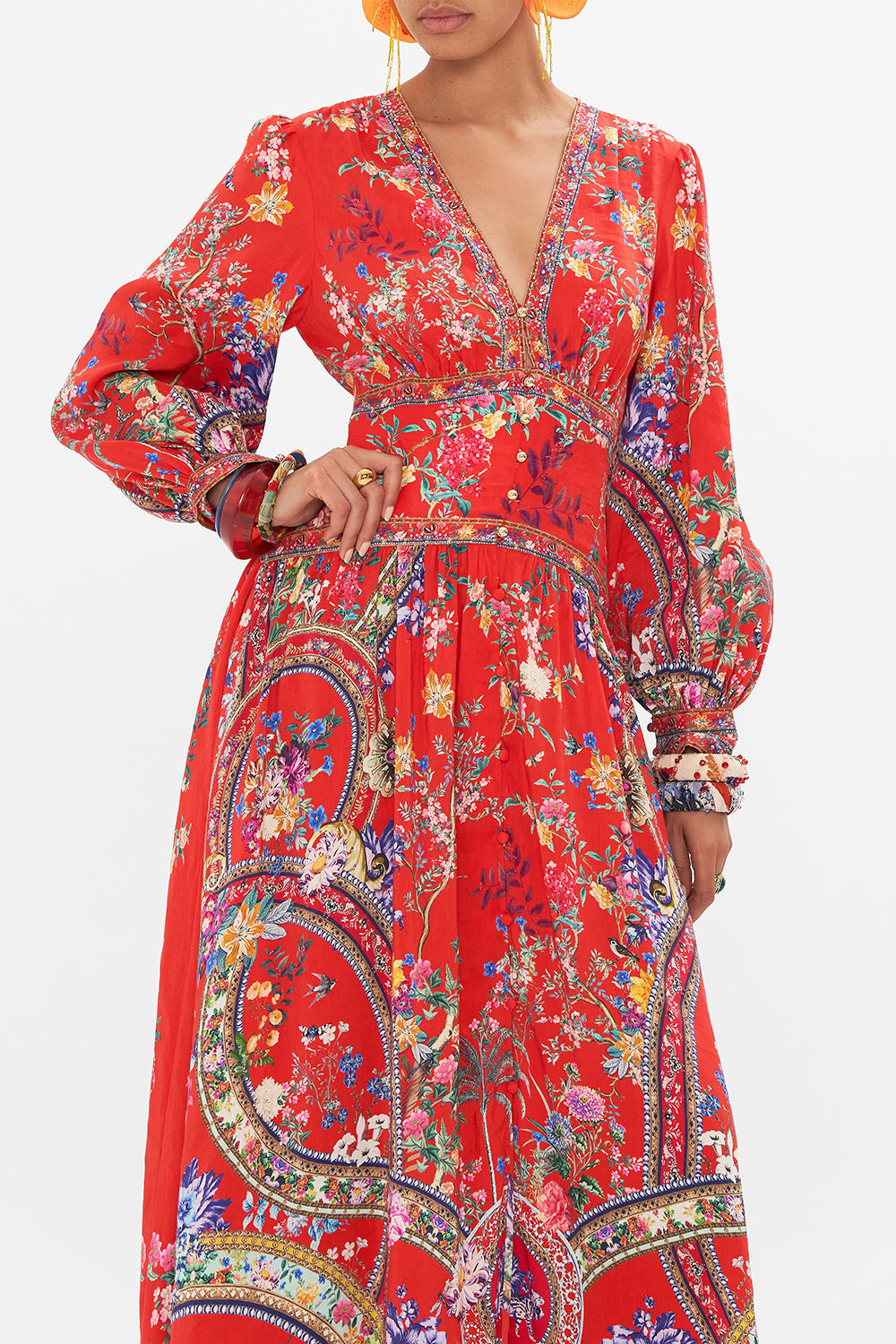 CAMILLA floral print silk dress in The Summer Palace print