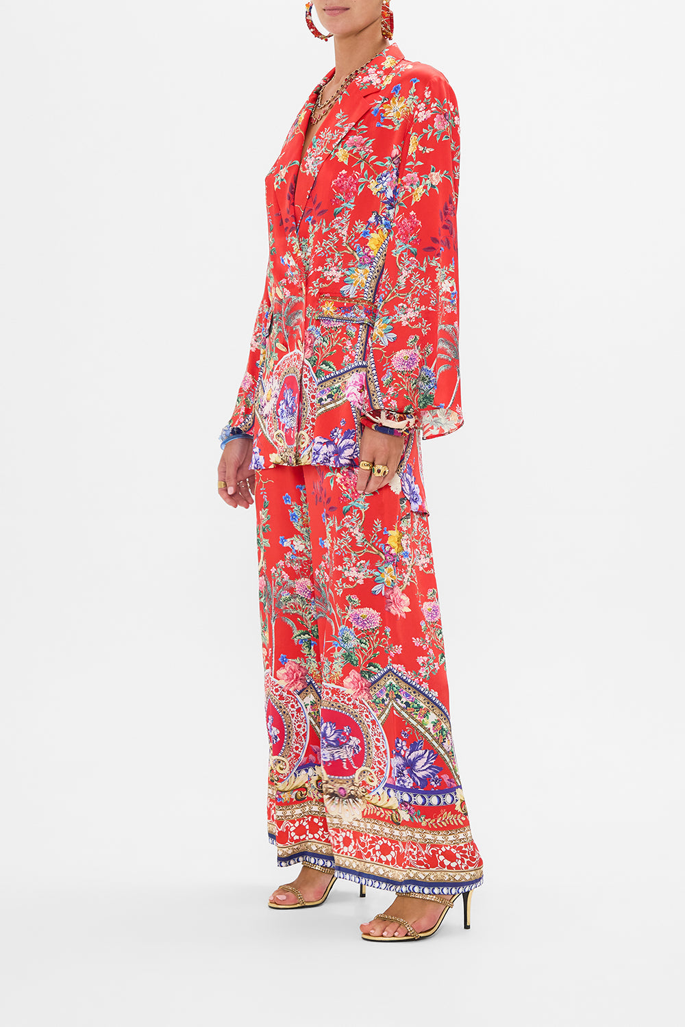 CAMILLA silk floral print blazer in The Summer Palace print