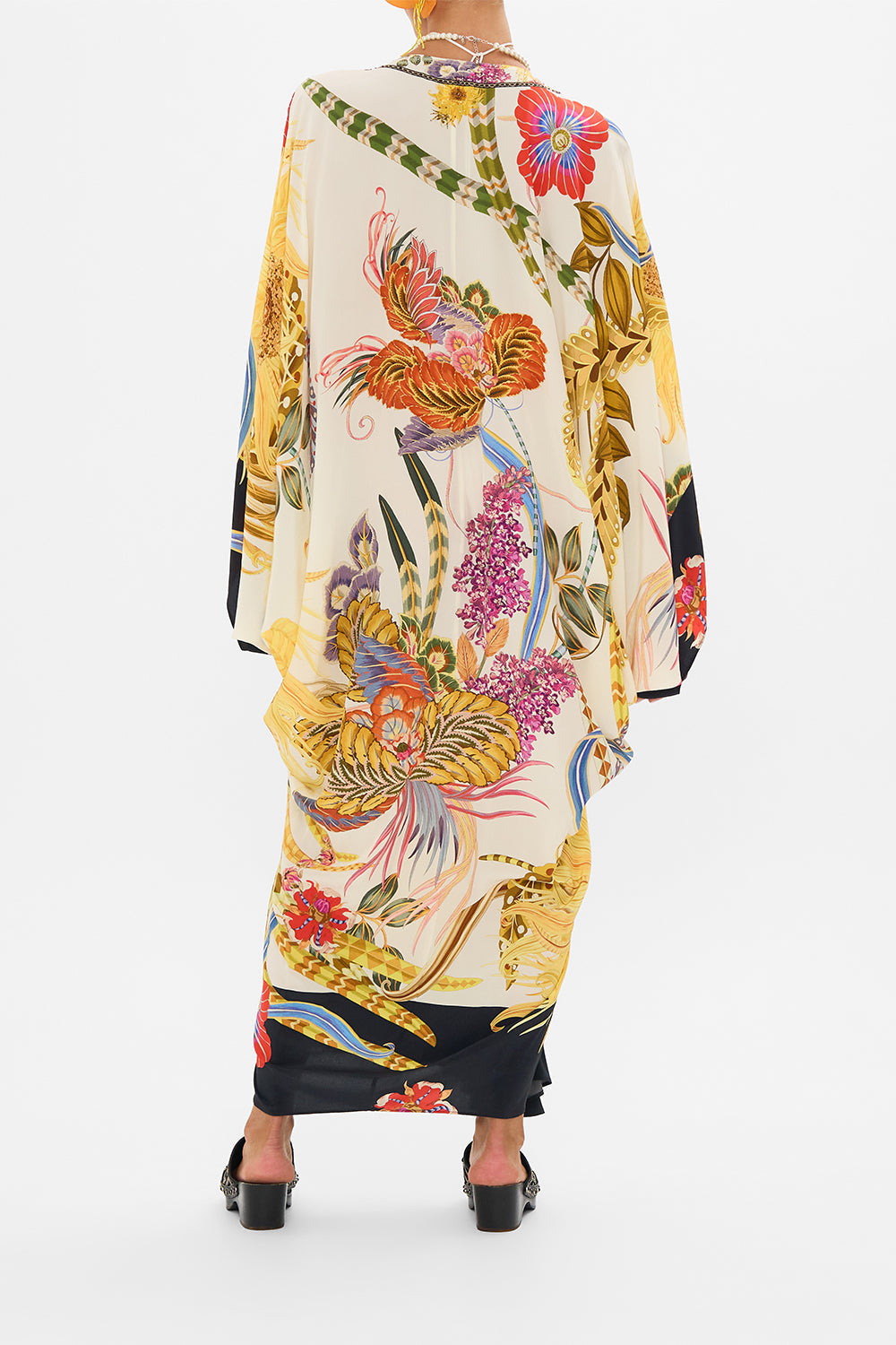 CAMILLA silk kaftan in Sunflowers On My Mind print