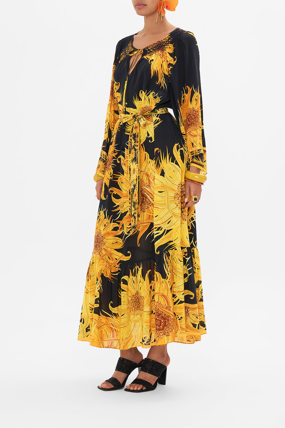 CAMILLA silk dress in Make Me Your Masterpiece print