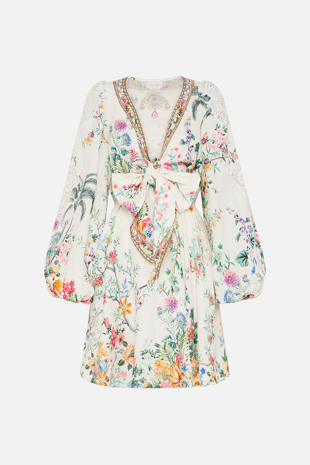 CAMILLA floral wrap dress in Plaumes and Parterres print