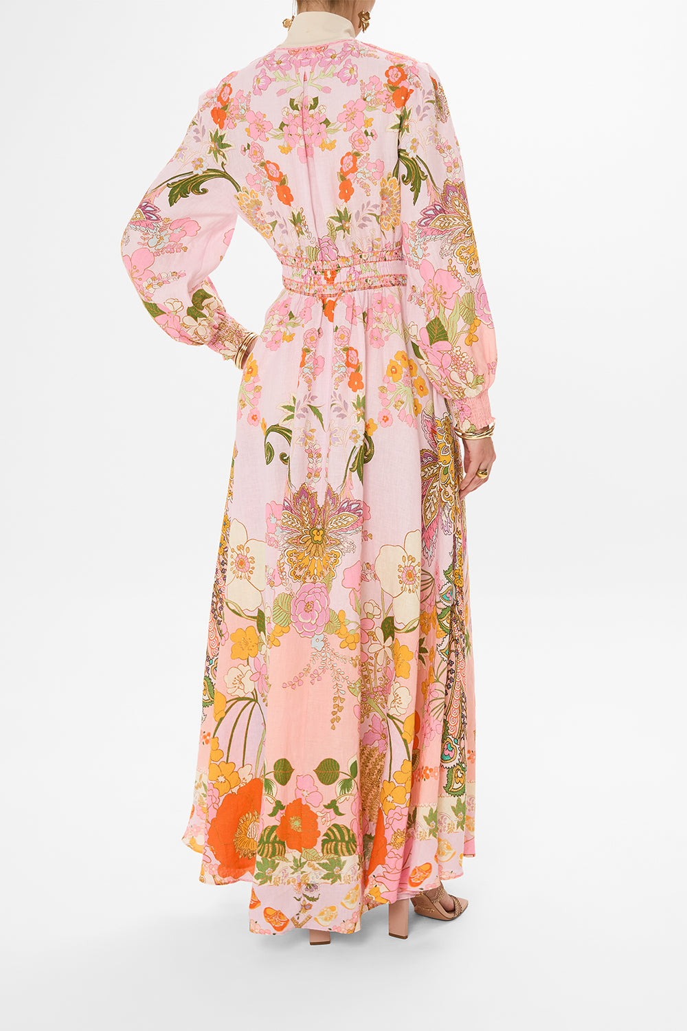CAMILLA silk floral print dress in Clever Clogs print