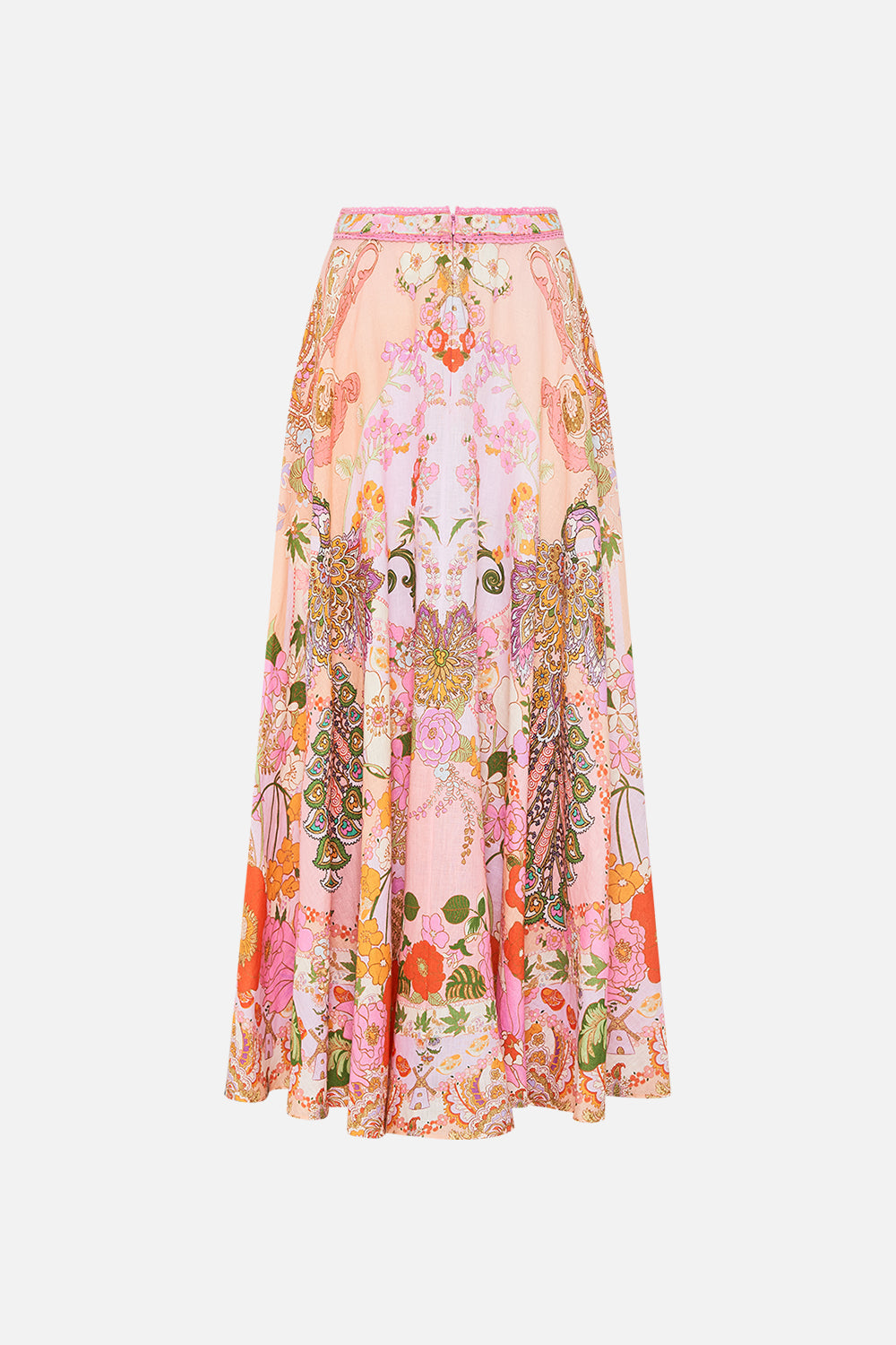CAMILLA floral print maxi skirt in Clever Clogs print