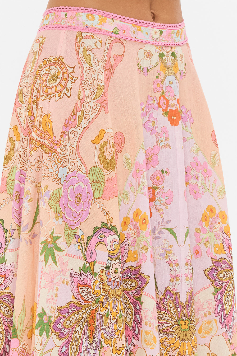 CAMILLA floral print maxi skirt in Clever Clogs print