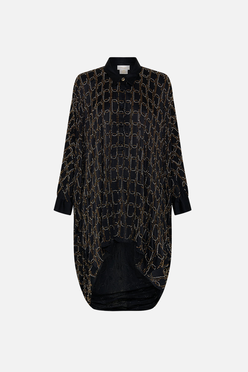 CAMILLA dra[ped back top in Film Diva print