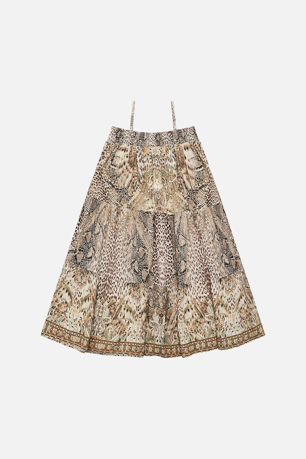 Milla by CAMILLA kids khaki print dress in Looking Glass Houses print