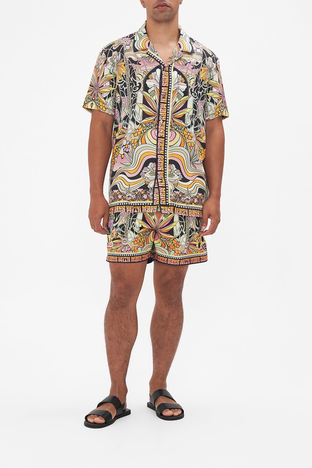 Hotel Franks by CAMILLA mens shrt sleeve shirt in Day Trippin print