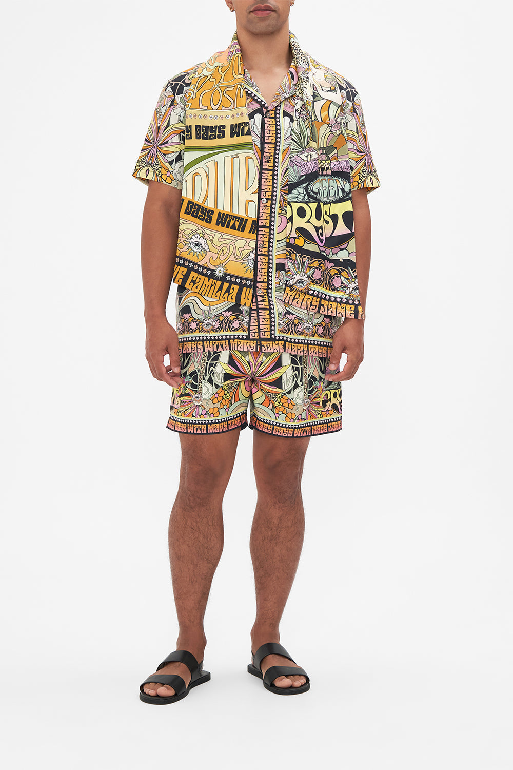 Hotel Franks by CAMILLA mens shrt sleeve shirt in Day Trippin print