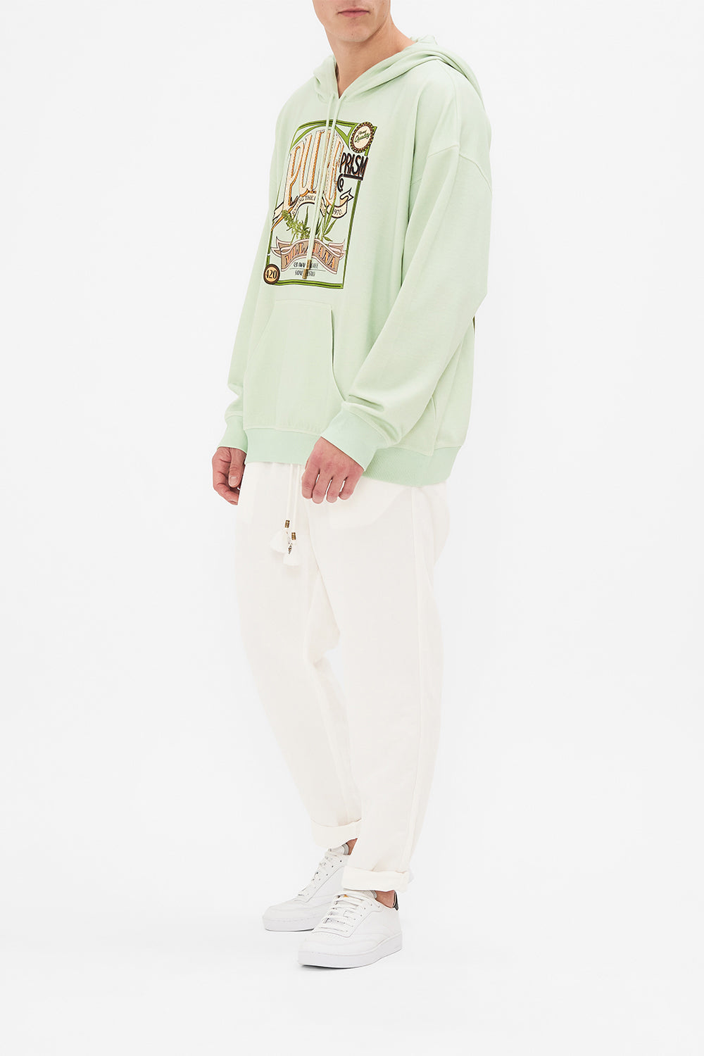 Hotel Franks by CAMILLA mens oversized hoodie in Lets Chase Rainbows print
