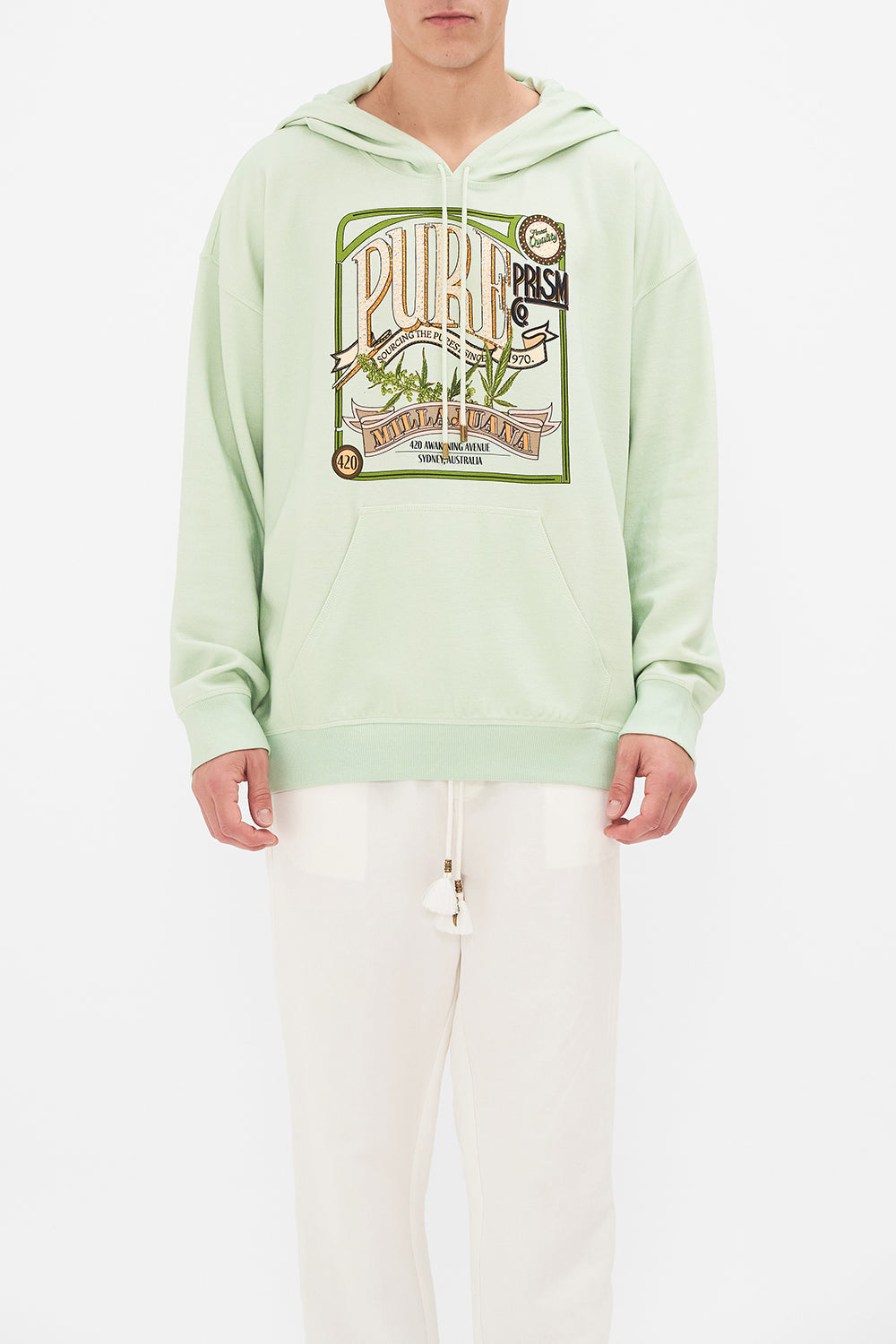 Hotel Franks by CAMILLA mens oversized hoodie in Lets Chase Rainbows print
