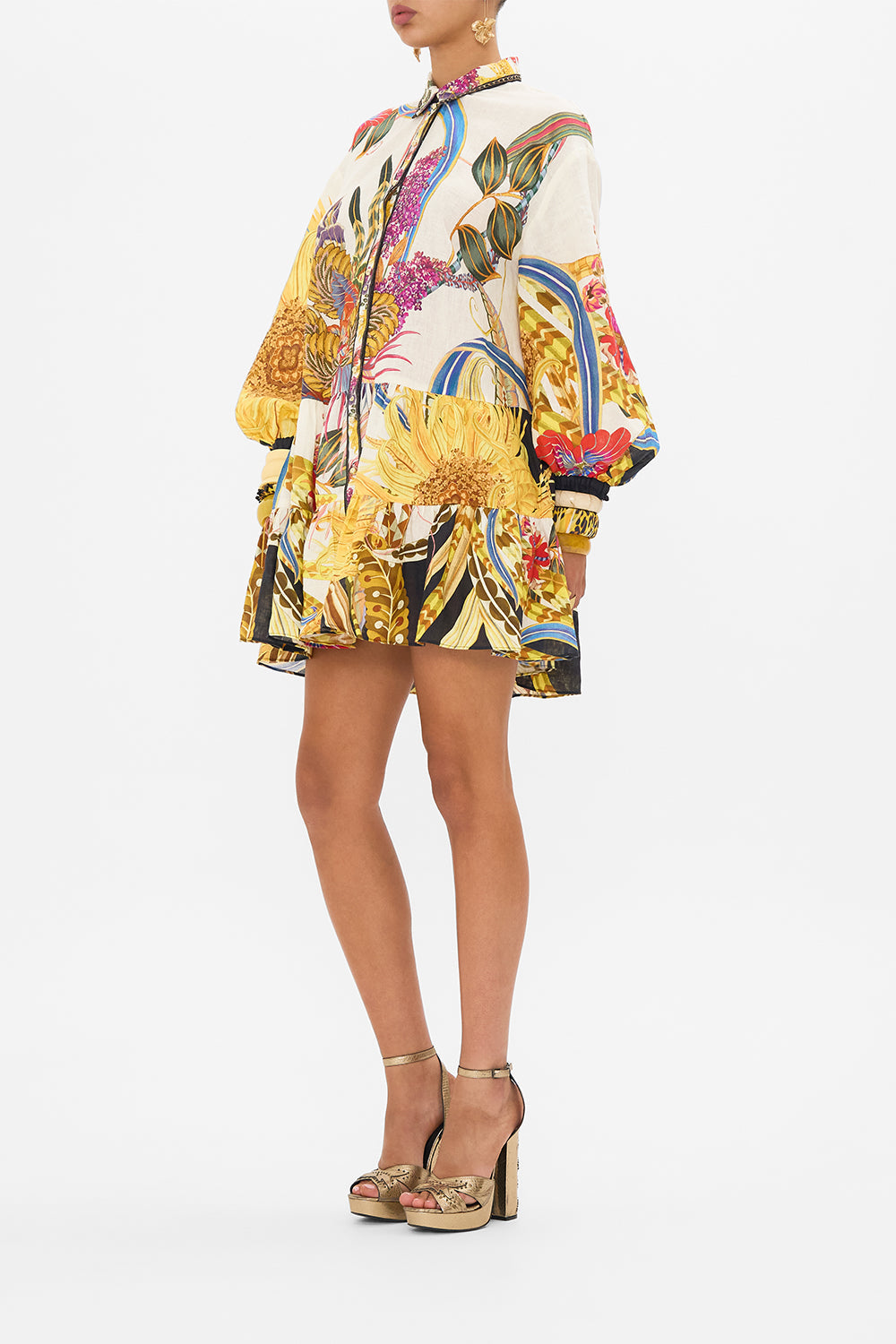 CAMILLA shirtdress in Sunflowers On My Mind print