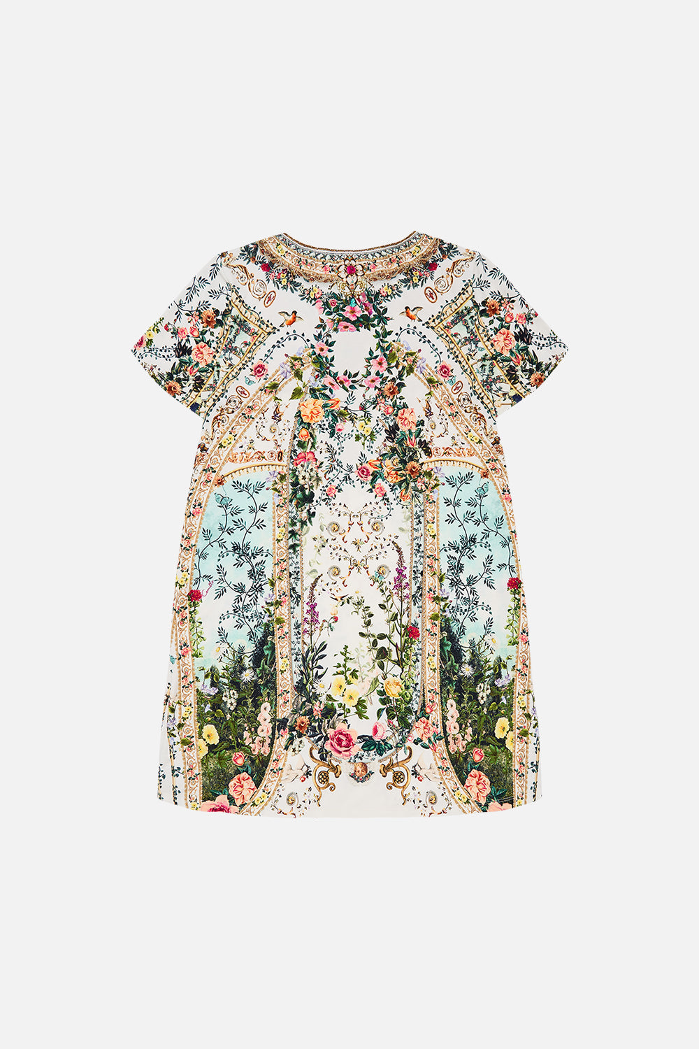 Back product view of Milla by CAMILLA kids floral t shirt dress in Renaissance Romace print