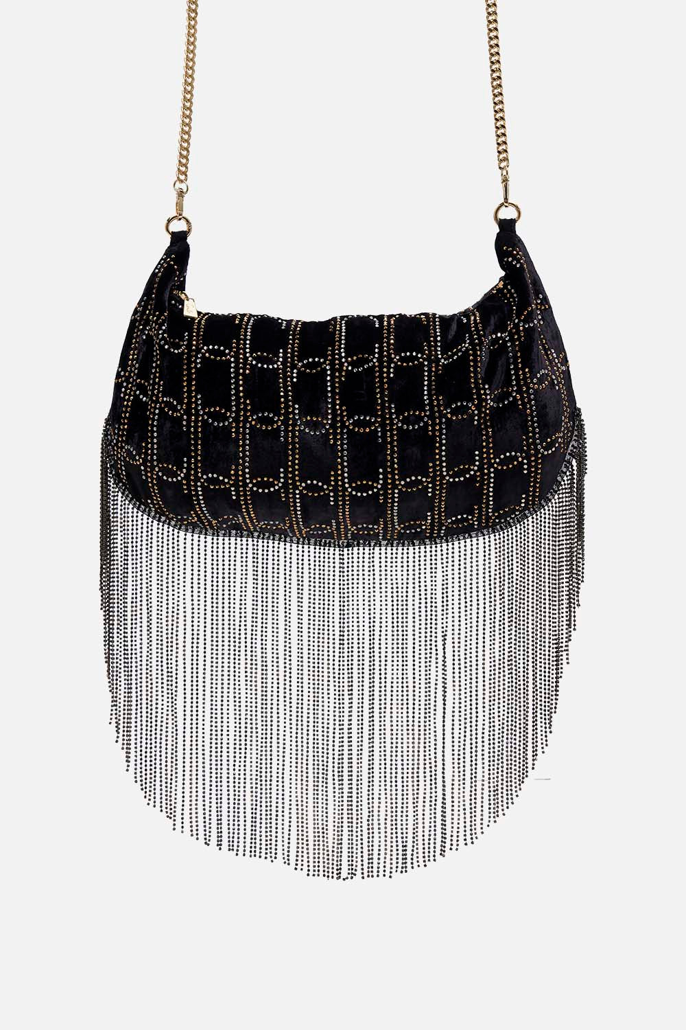 CAMILLA black evening clutch bag