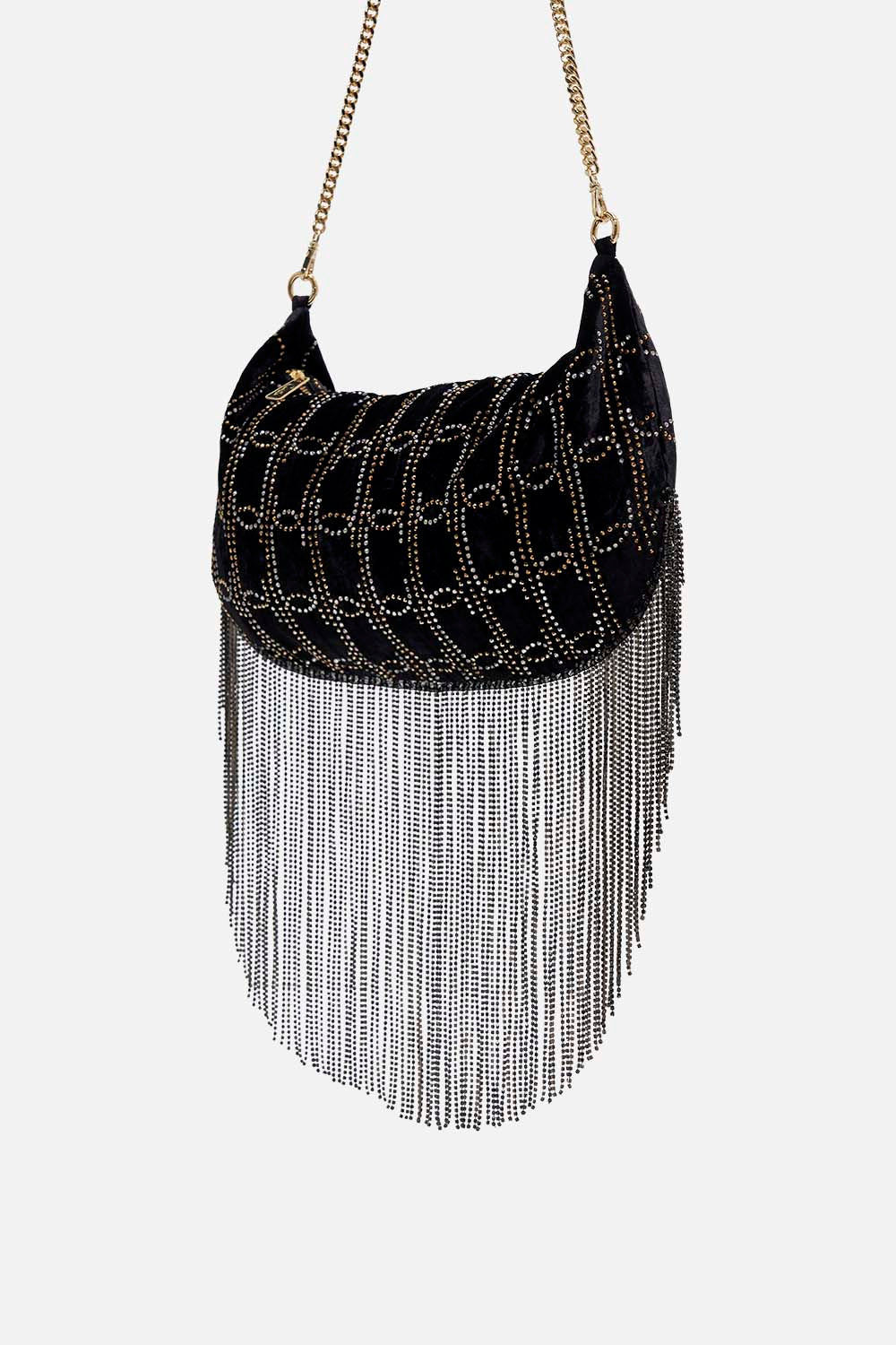 CAMILLA black evening clutch bag