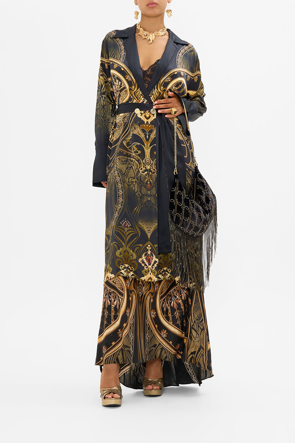 CAMILLA black evening clutch bag