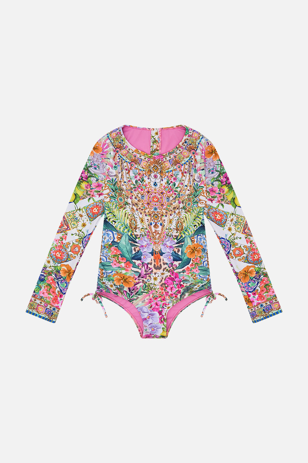 Product view of Milla By CAMILLA kids paddlesuit swimsuit in Flowers Of Neptune print