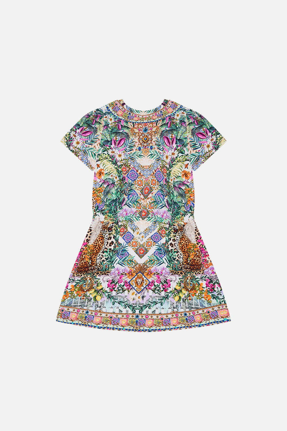 Product view of Milla By CAMILLA kids floral dt shirt dress in Flowers Of Neptune print