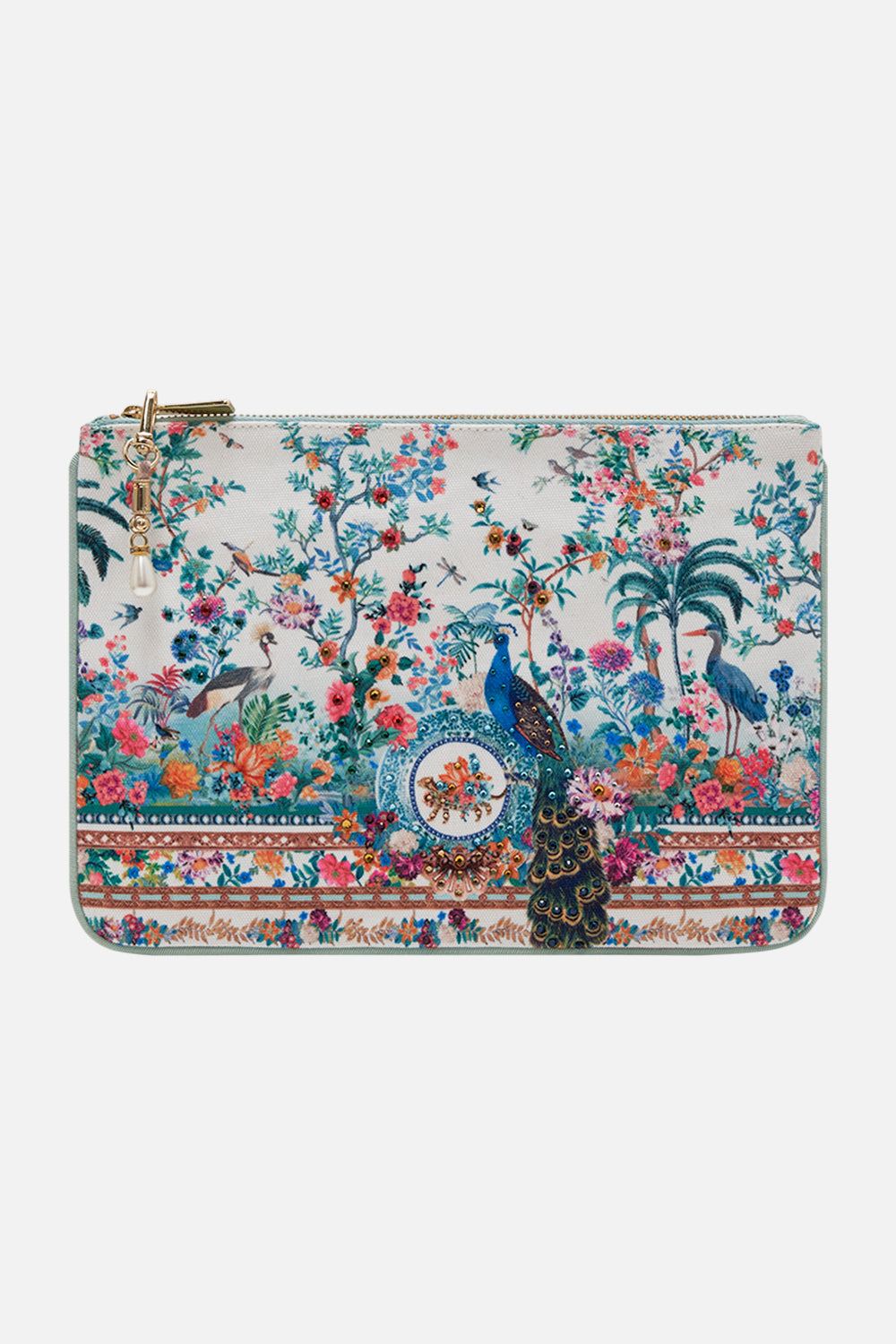 CAMILLA clutch in Rose Garden Revolution print