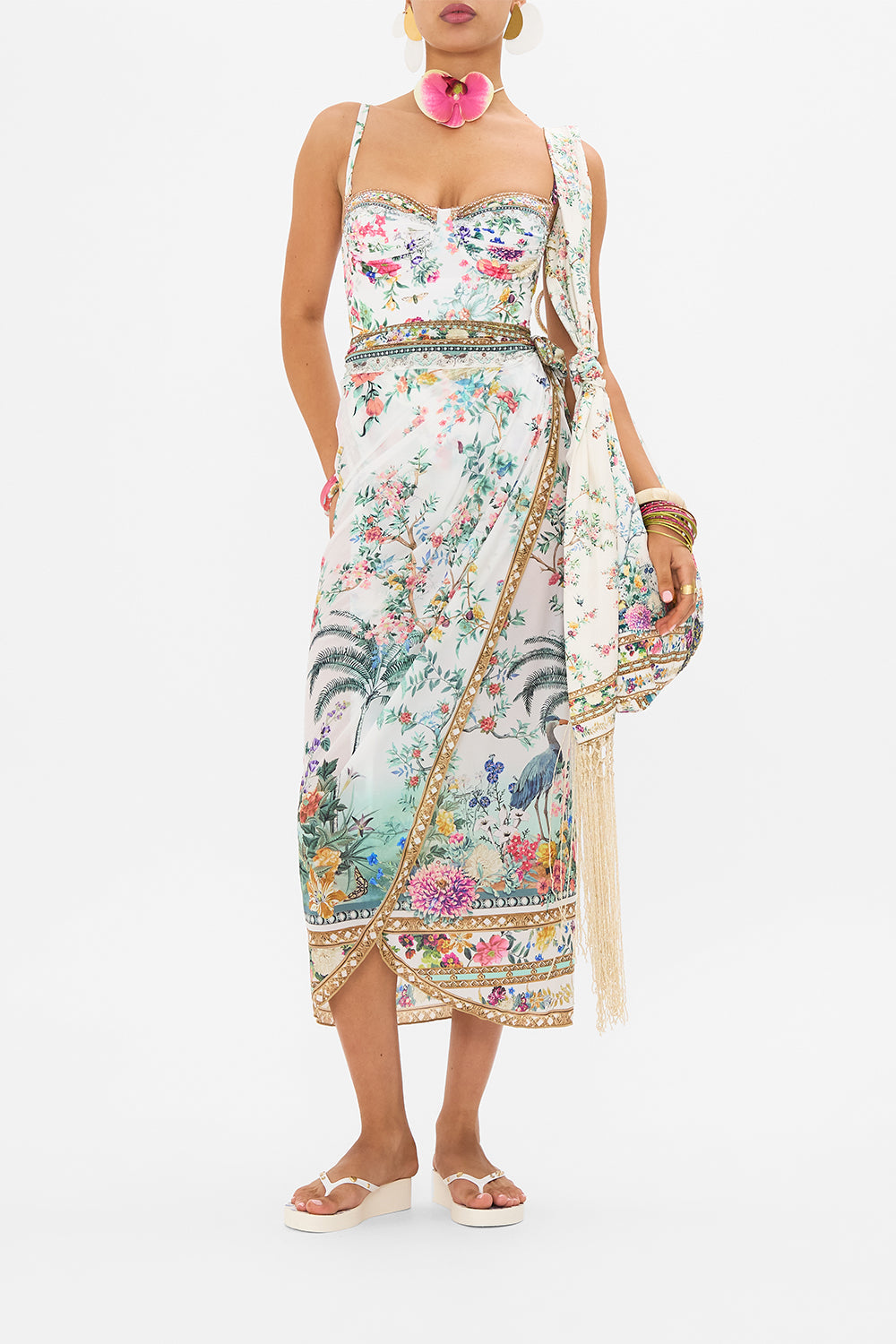 CAMILLA resortwear sarong in Plumes and Parterres print