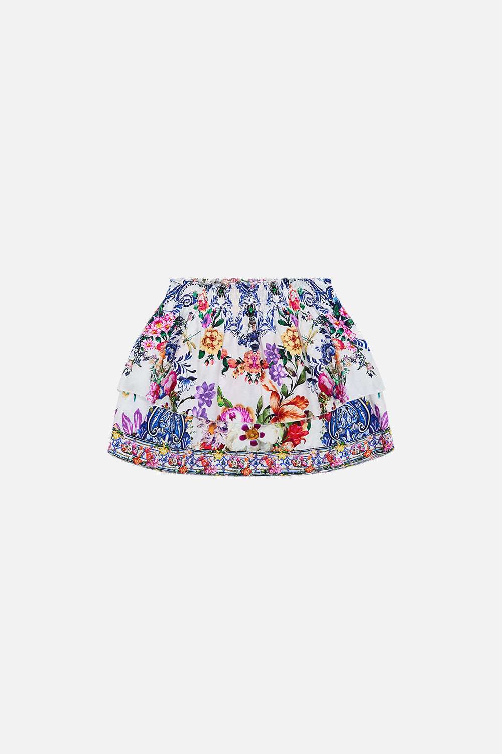 Back product view of Milla By CAMILLA kids mini skirt in Glaze and Graze print