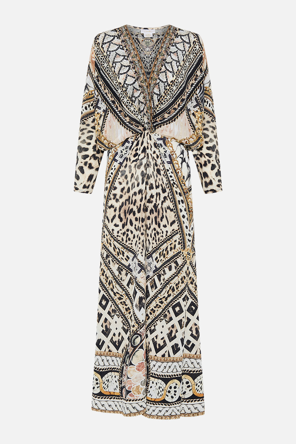 Product view of CAMILLA silk batwing dress in Mosiac Muse print