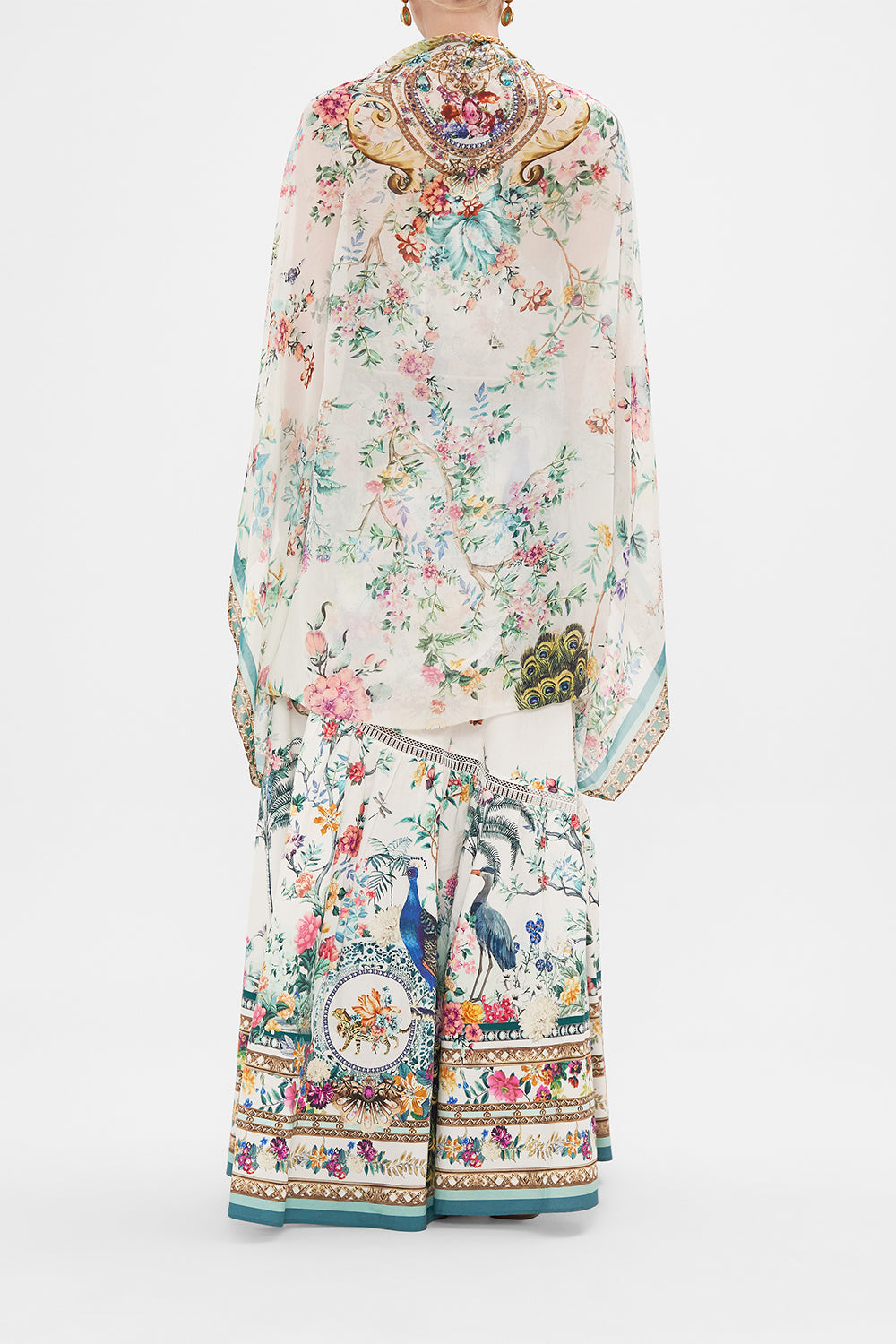 CAMILLA silk shrug in Plumes and Parterres print