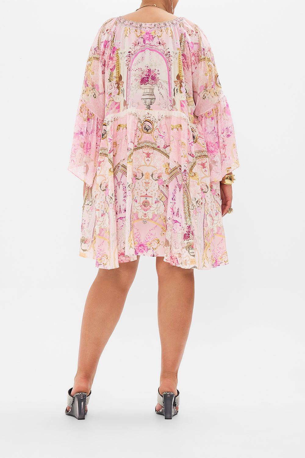 A-LINE RUFFLE SLEEVE DRESS FRESCO FAIRYTALE