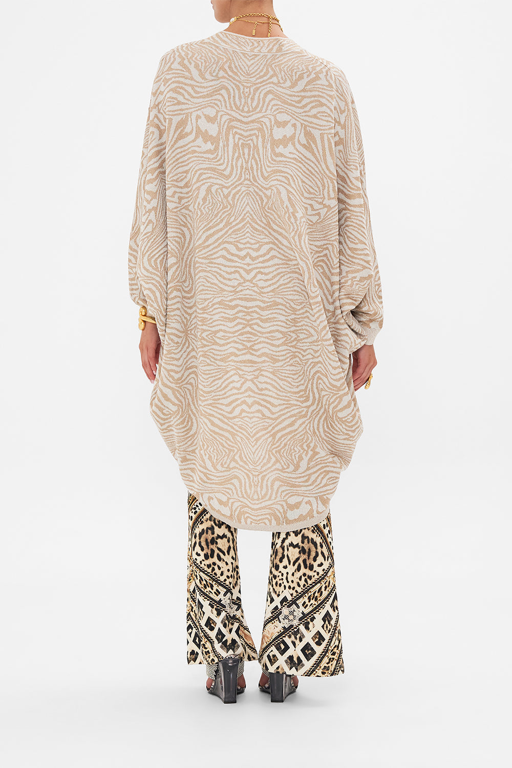 Product view of CAMILLA knit layer cardigan in Mosaic Muse