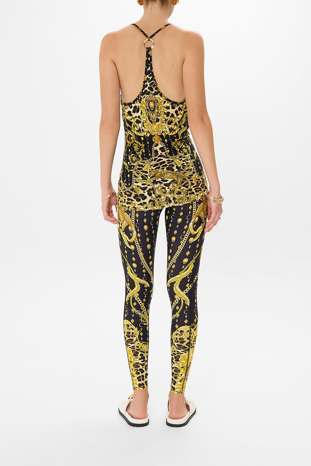 CAMILLA activewear tank in Nouveau Noir print