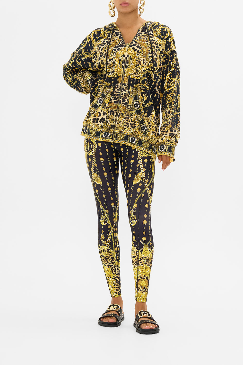 CAMILLA oversized zip in Nouveau Noir print