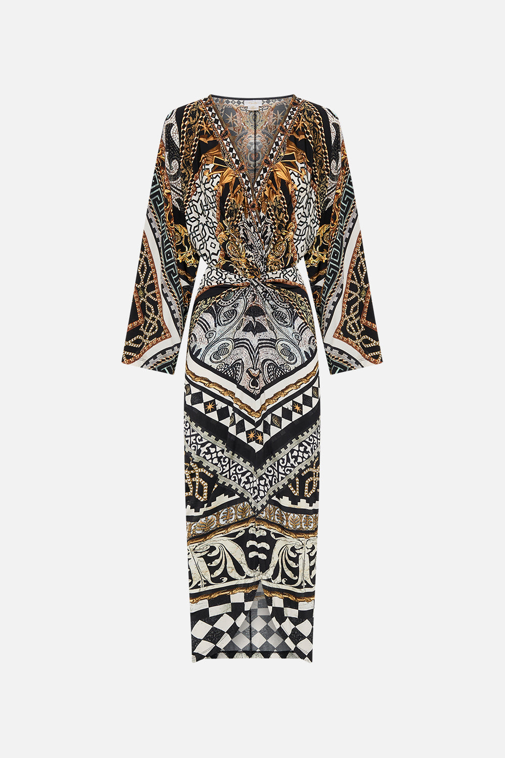 LONG SPLIT FRONT TWIST DRESS LOOK UP TESORO