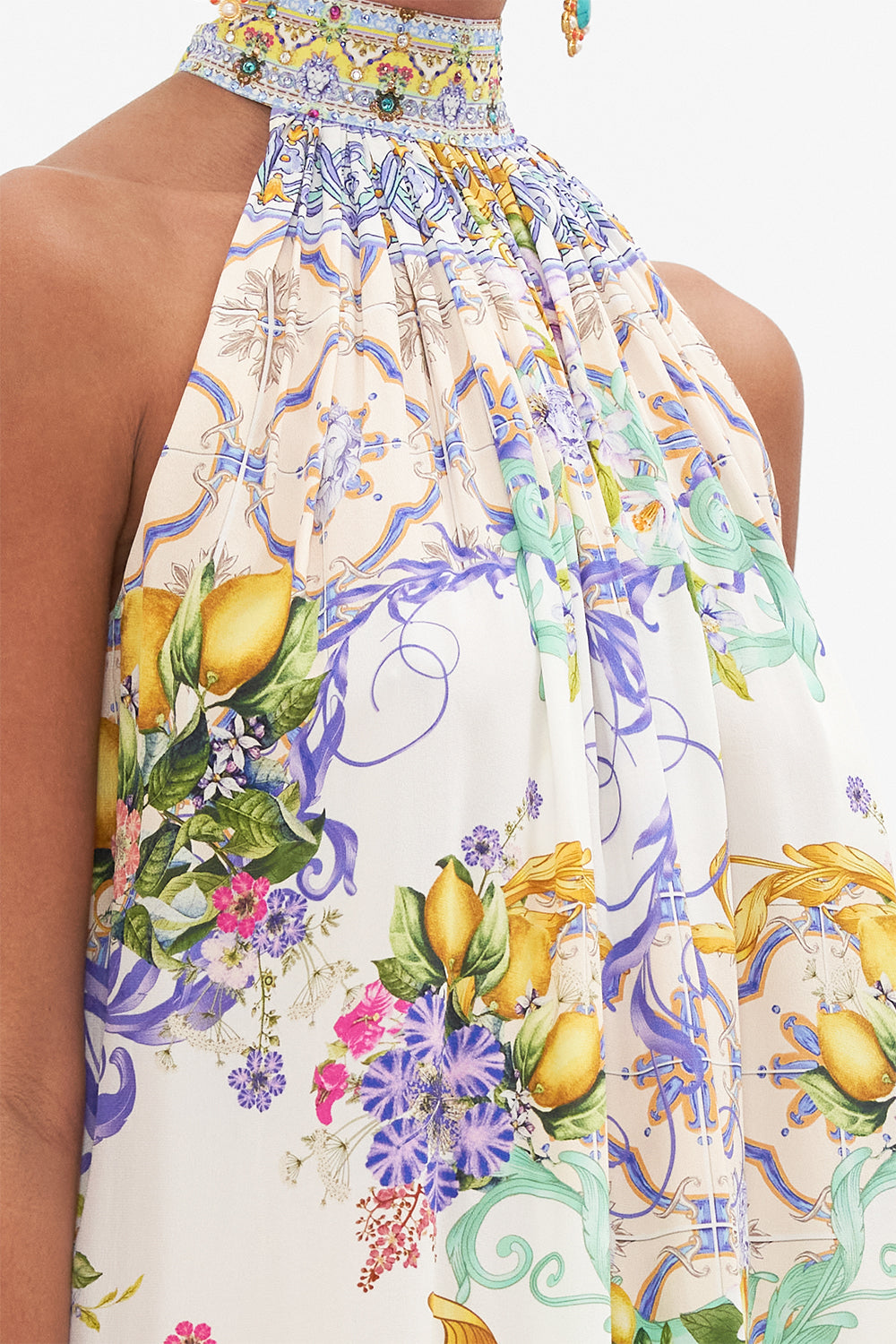 TIE NECK LONG DRESS CATERINA SPRITZ