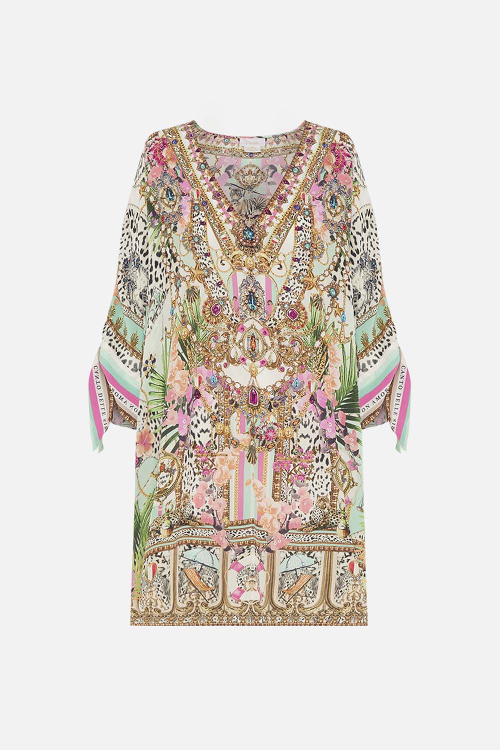 TIE SLEEVE SHORT V NECK KAFTAN DEAR AMORE MIO