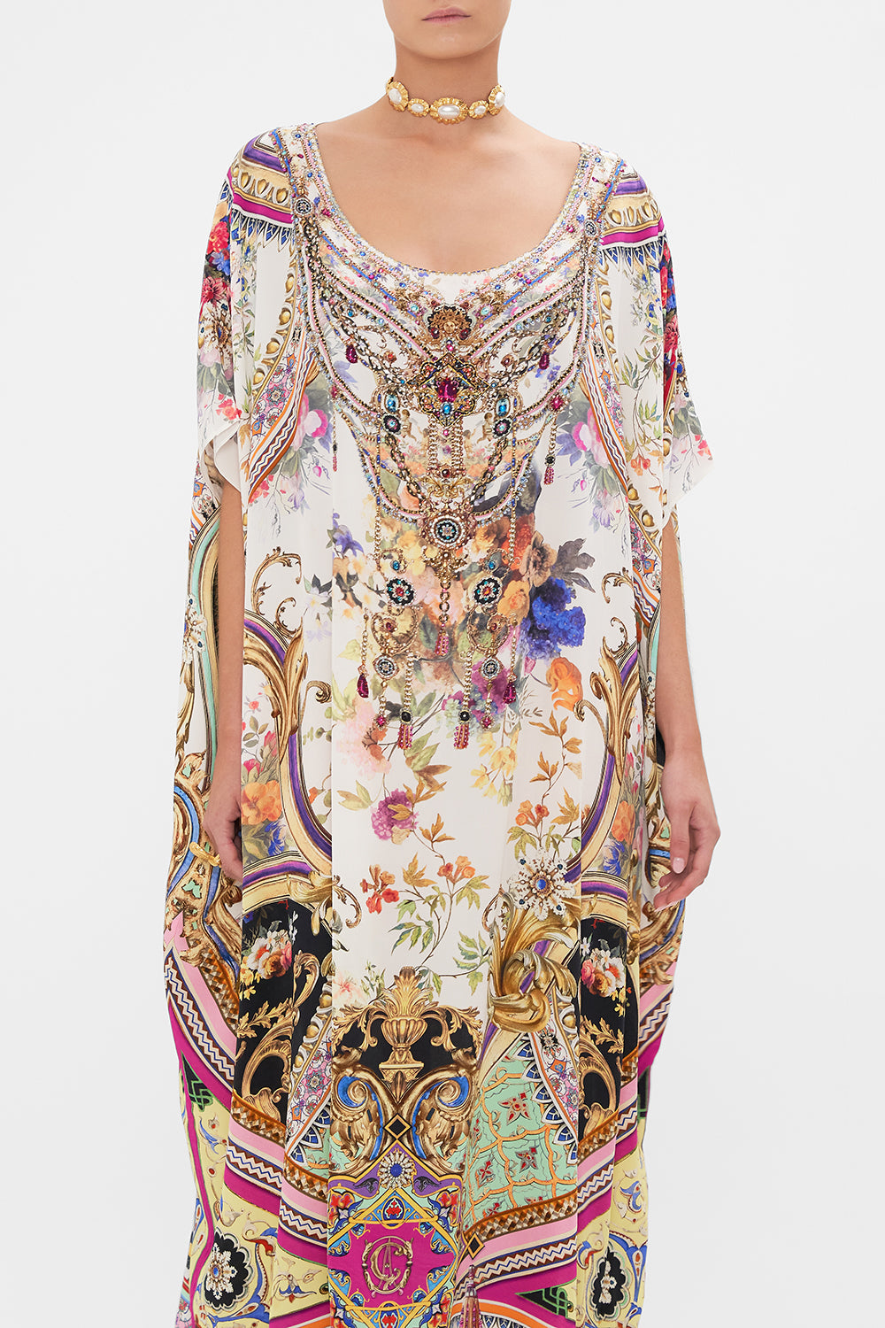 ROUND NECK KAFTAN FRIENDS WITH FRESCOS