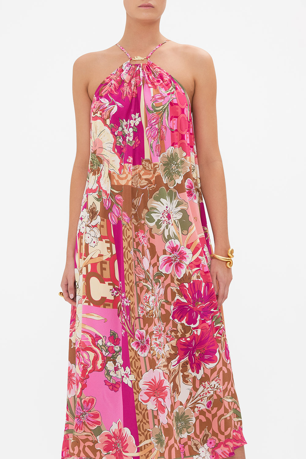 GATHER NECK HALTER MAXI DRESS A GIRL NAMED FLORENCE