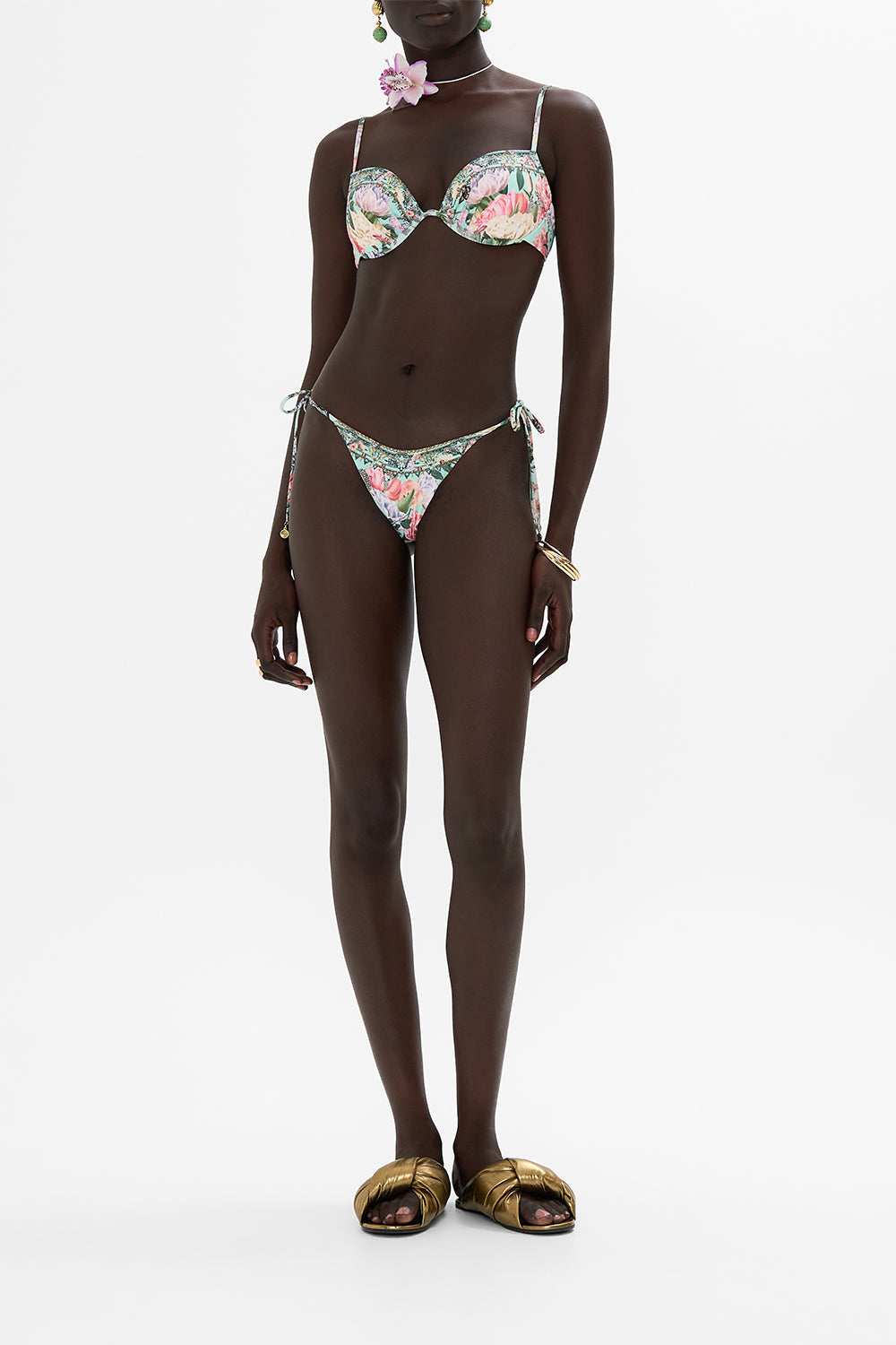 CAMILLA floral continuous wire moulded bra in Petal Promise Land