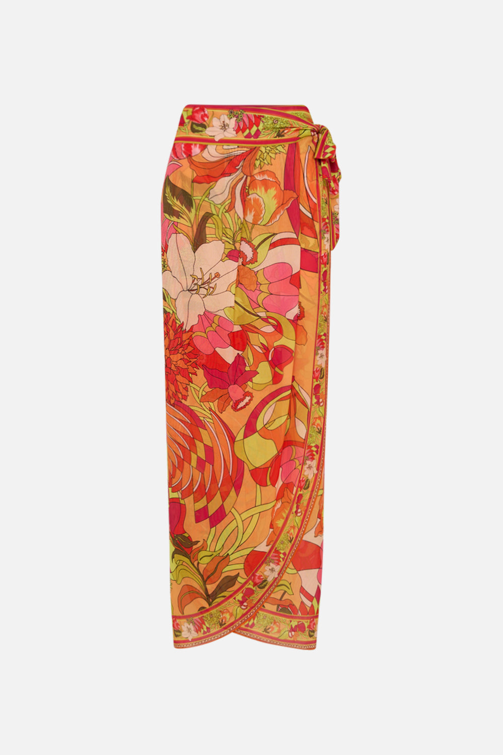 CAMILLA floral long draped sarong in The Flower Child Society